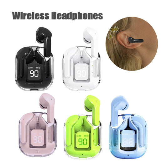 I-Mini Mini Transparent Wireless Bluetooth Headset Digital Display ENC Noise Reduction True Wireless Sports Music