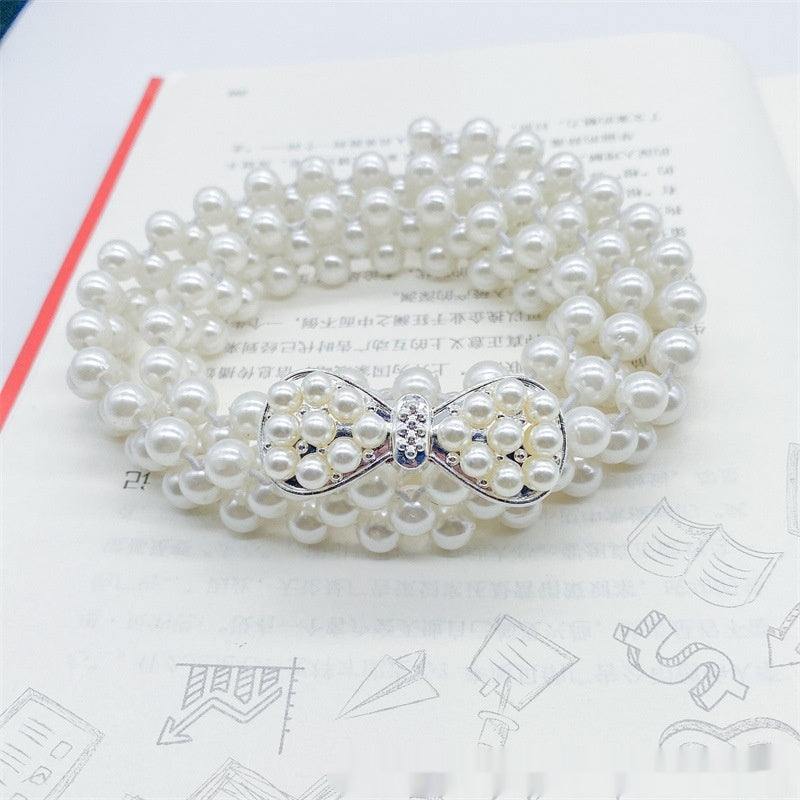 Fashion Jewelry Women's White Pearl Waist Chain Decoration