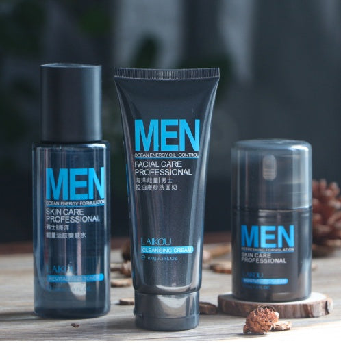 Men's Cosmetic Set Moisturizing Cream Toner  Facial Cleanser