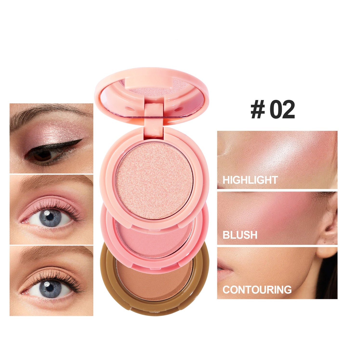 High Gloss Powder Blusher Facelift 3in1 All-in-one Disc