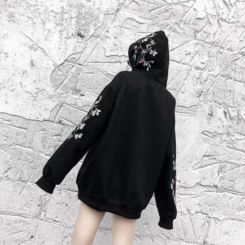 Embroidered winter couple hoodie