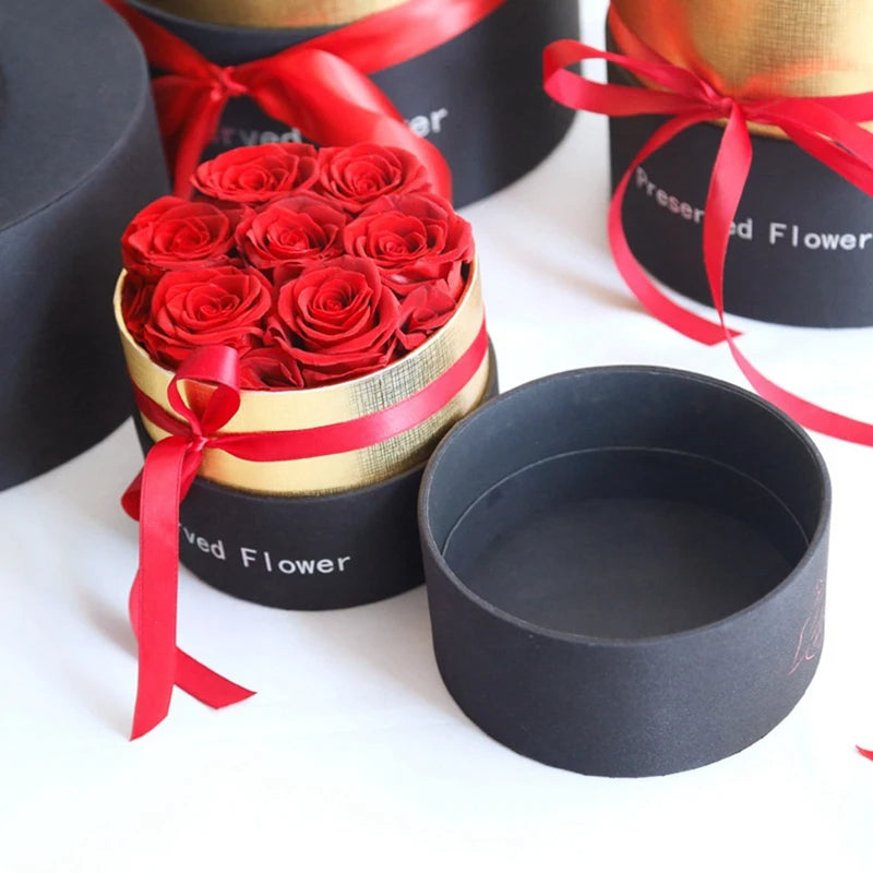 Eternal Roses In Box Preserved Real Rose Flowers With Box Set Gift Romantic Artificial Flowers