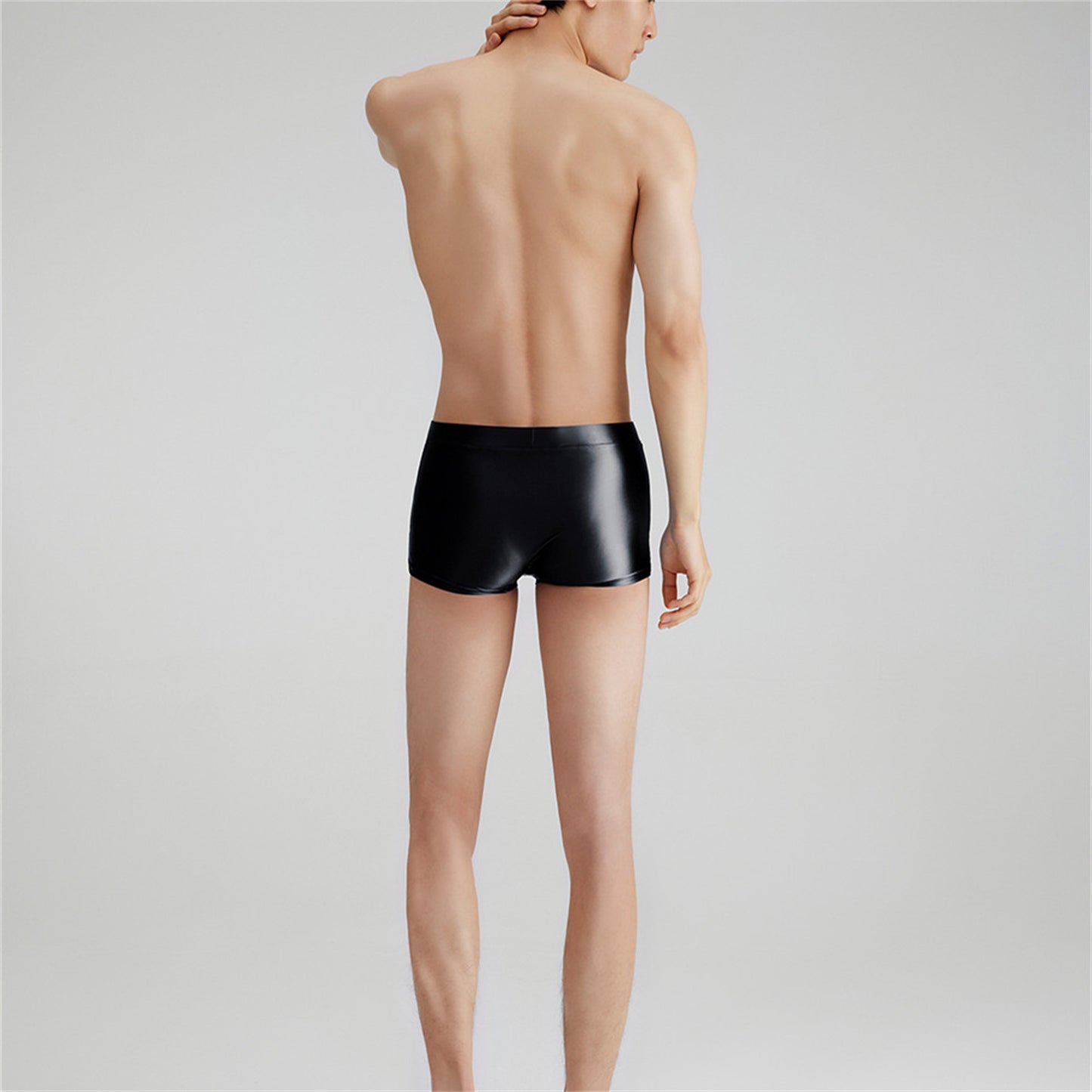 Men's Fashion Breathable High Shine Spandex Sports Ice Silk Boxer Briefs