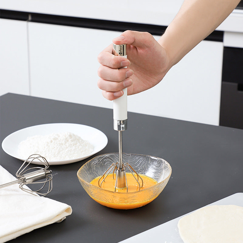 Stainless Steel Semi-automatic Egg Beater with Pressure Hand Mixer