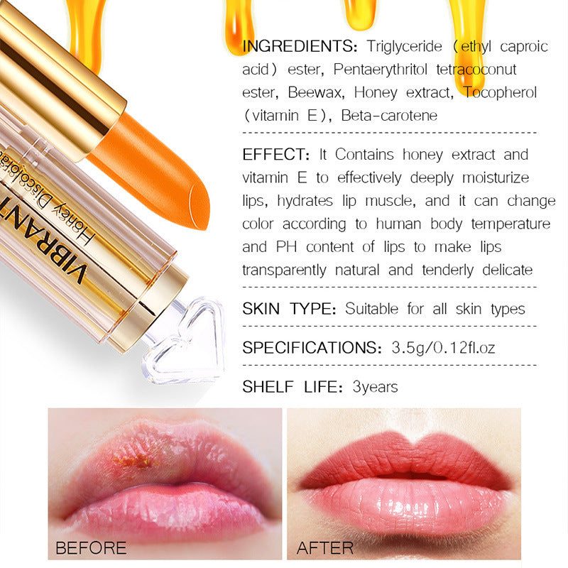 Honey Color Lipstick Moisturizing Transparent Color Lipstick