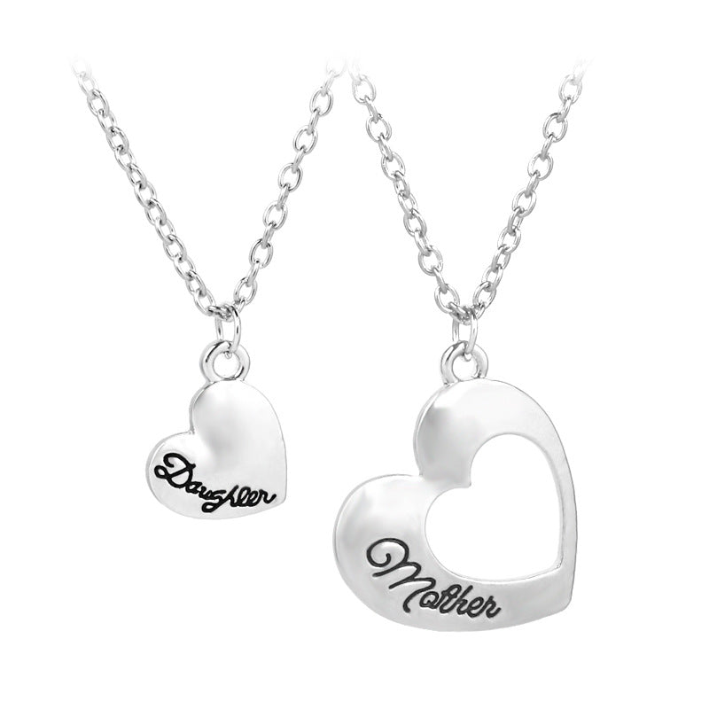 Mother Daughter  Gift Hollow Love Necklace