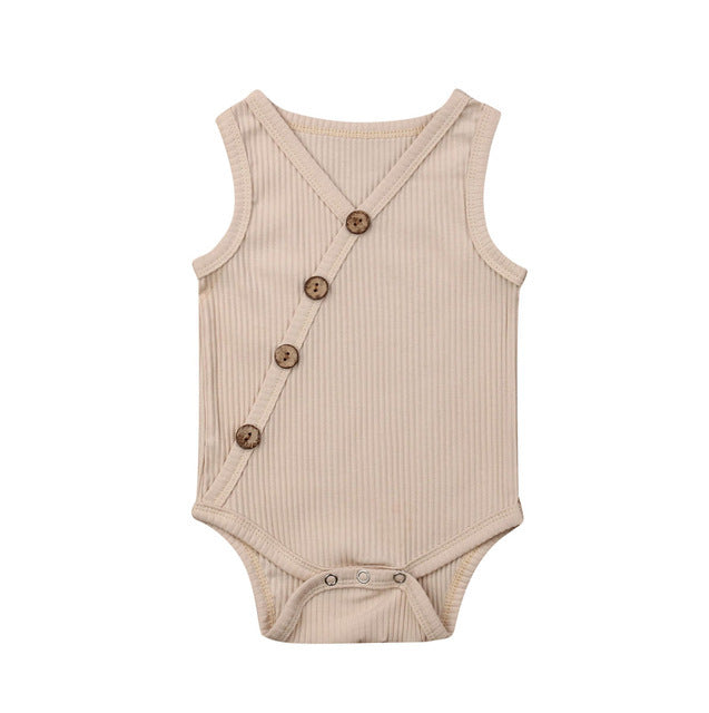 Newborn Baby Solid Bodysuit Kids Clothes Boys Girl Jumpsuit