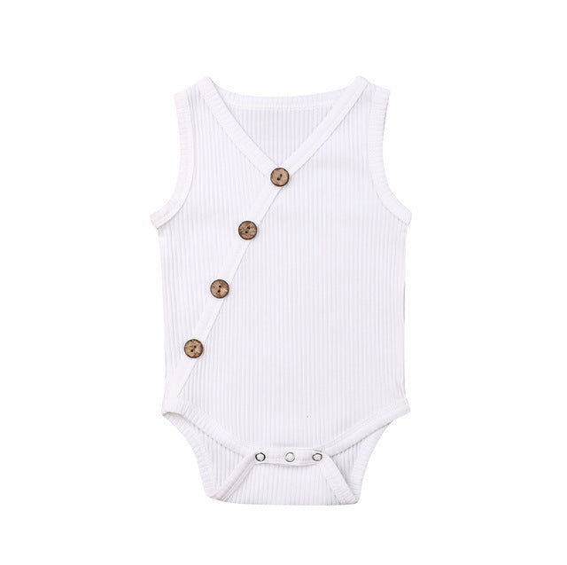 Newborn Baby Solid Bodysuit Kids Clothes Boys Girl Jumpsuit