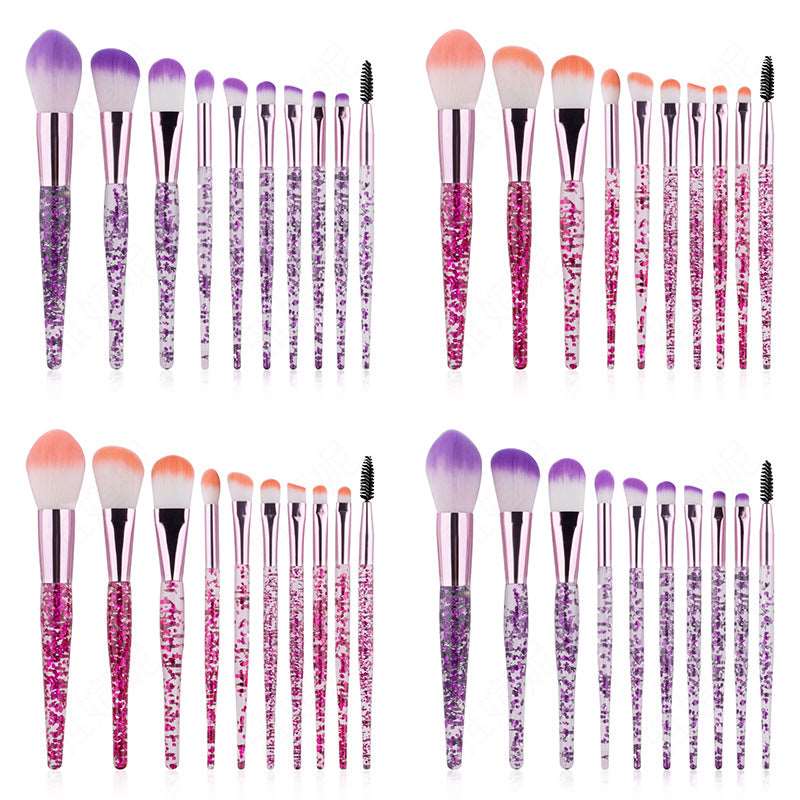 10 Makeup Brushes Powder-Filled Handle Makeup Brush Set