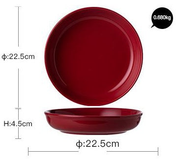 Luxury Red Glaze Ceramic Dinner Sets Kitchen Dining Table Home Decor