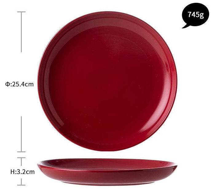 Luxury Red Glaze Ceramic Dinner Sets Kitchen Dining Table Home Decor