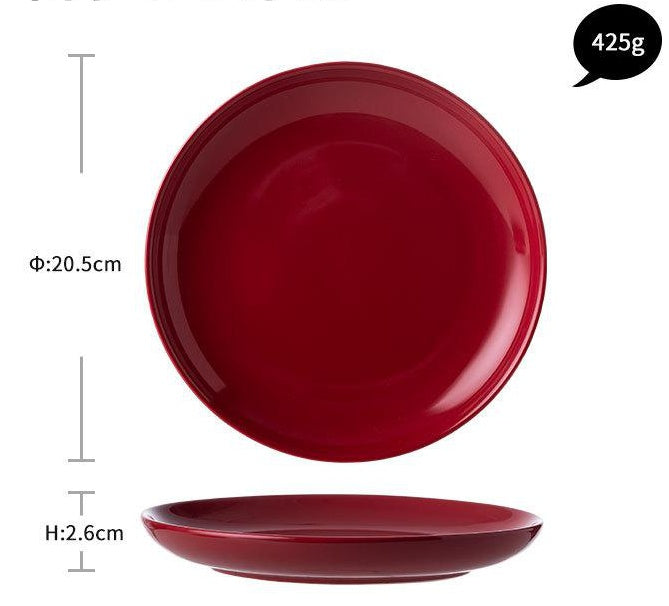 Luxury Red Glaze Ceramic Dinner Sets Kitchen Dining Table Home Decor