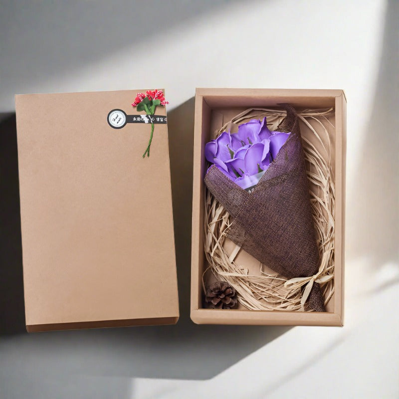 Creative Hardcover Rose Soap Flower Gift Box Holding Bouquet Simulation Roses For Mother