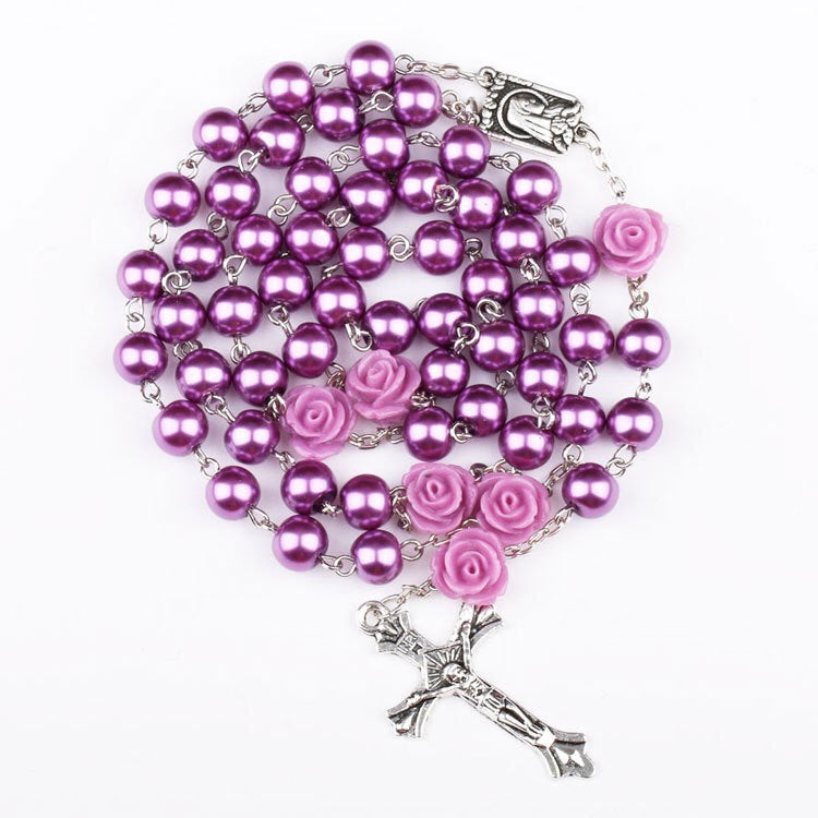 Cross Long Necklace 9-Character Needle Bead Necklace Jesus Necklace