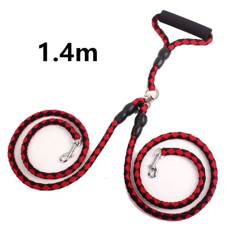 The Dog Hand-Double-Ended Traction Rope One Plus Two Leash Collar