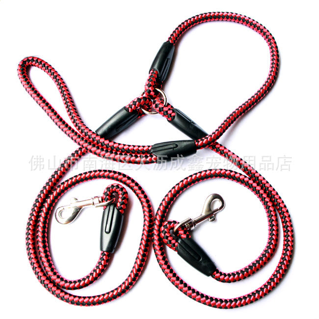 The Dog Hand-Double-Ended Traction Rope One Plus Two Leash Collar