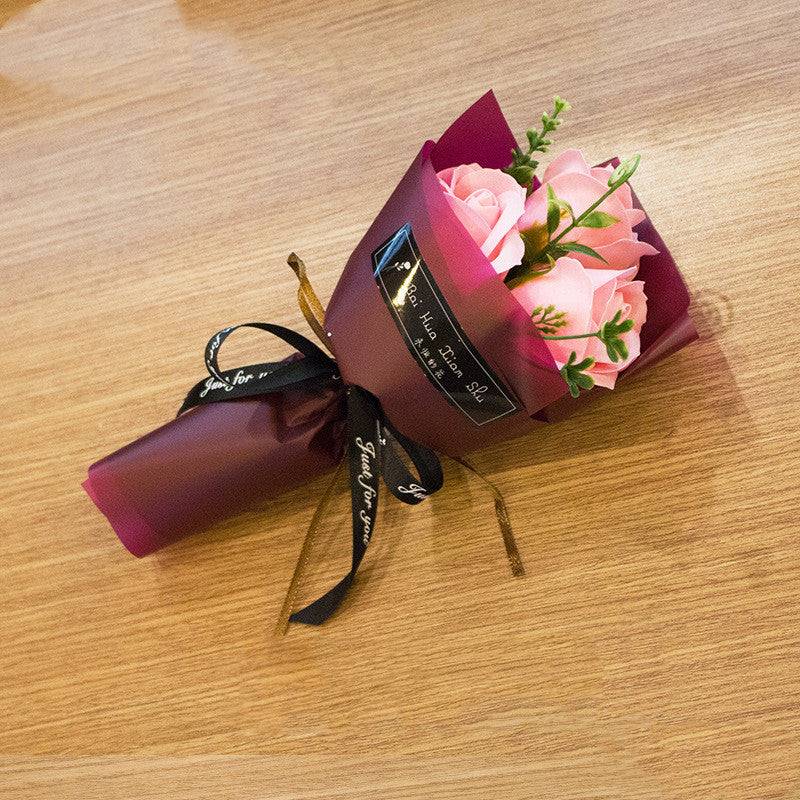 3 Soap Roses Bouquet Simulation Flower Valentine's Day Gift For Mother