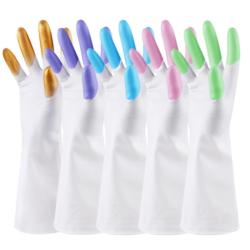 Dishwashing Gloves Women Waterproof Rubber Latex Thin Section Kitchen