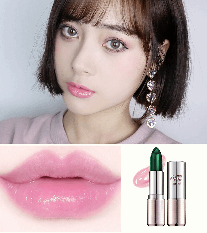 Aloe Vera crystal, aloe vera gel, aloe gel, color change lipstick, not easy to fade, not easy to touch cup