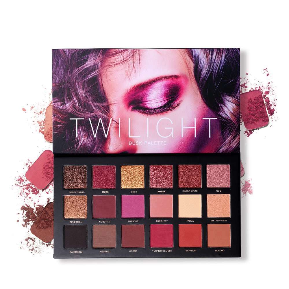 18 Shades Eye Shadow Palette Matte Shimmer Velvet Twilight Pigments