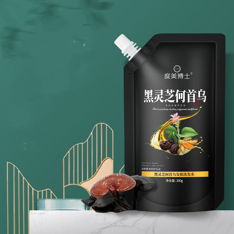 Black Ganoderma Polygonum Multifloruma Hair Root Cleaning Care Shampoo