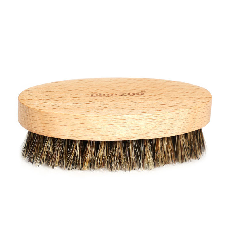 Oval BlueZoo Men Care Flower Bristle Beech Wood Color Beard Hair Brush