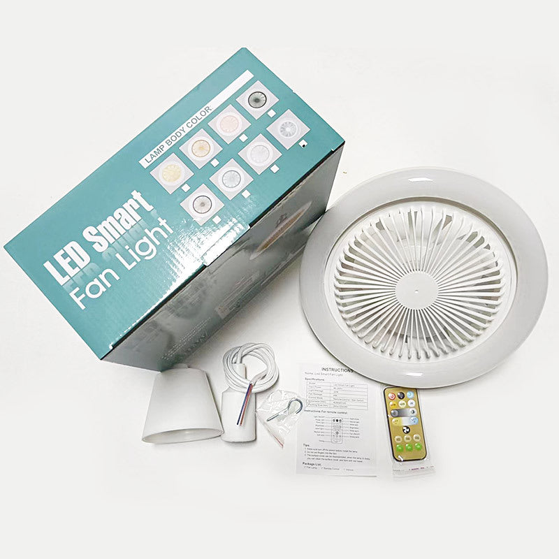 26cm Round Remote Control Ceiling Fan With E27 30W LED Lamp Hanging Fan