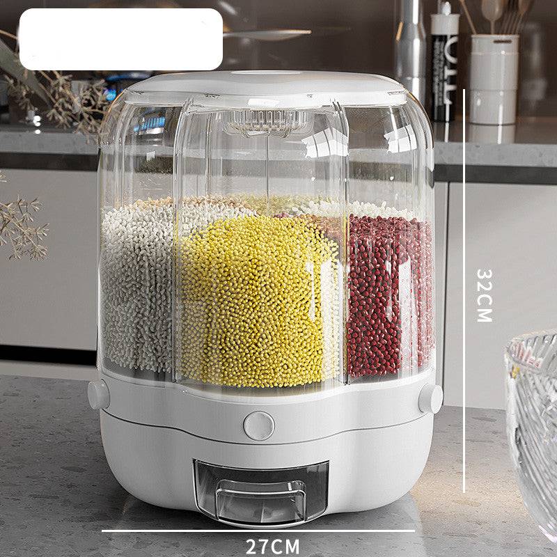 360 Rotating Sealed Rice Dispenser for Large Food Storage Kitchen