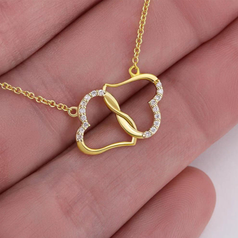 Fashion Double Heart Love Necklace 