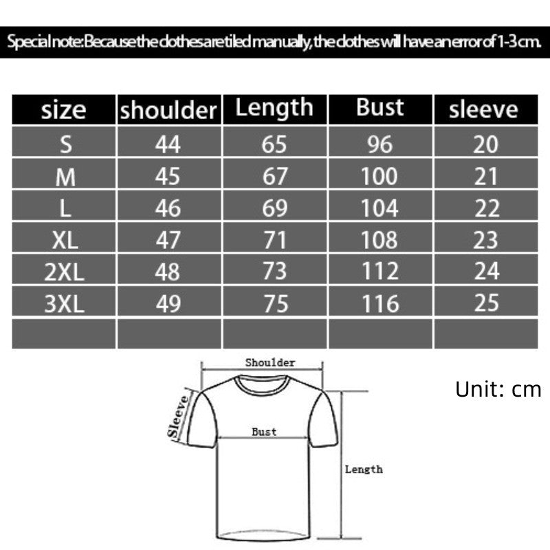 3D Digital Printing Casual Round Neck Short Sleeves