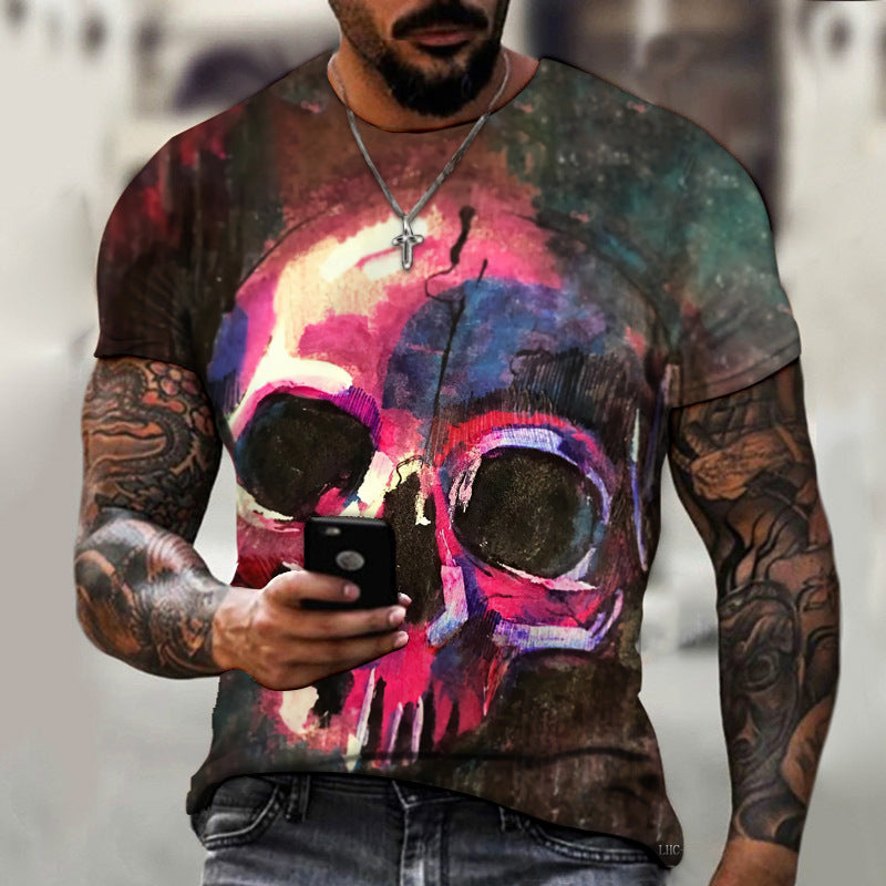 Summer Men's 3D Digital Printing T-shirt Short Sleeve