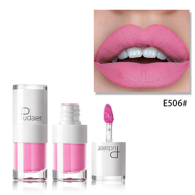 Lipstick 16 color white bottle matte lip gloss