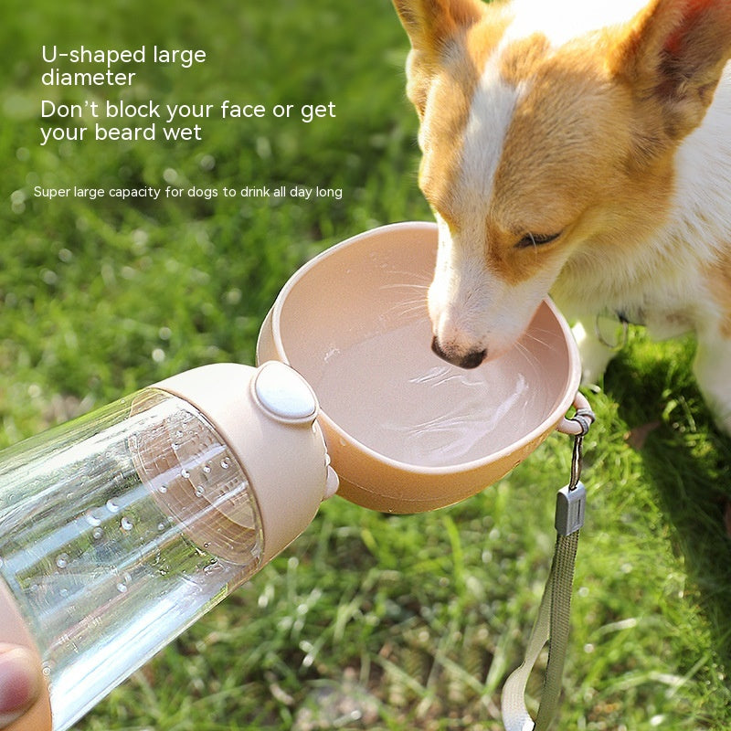 Portable Dog Water Bottle Food And Water Container For Pet Feeder Bowl