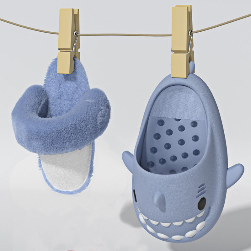 Detachable Winter Shark Slippers Bedroom House Shoes For Men and Women