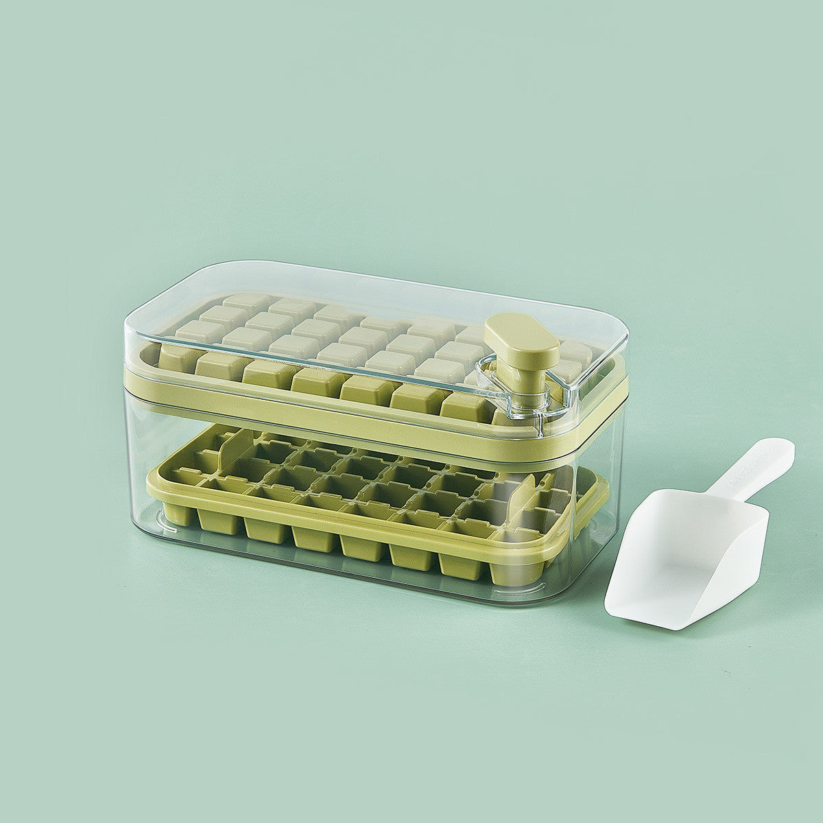 One-button Ice Mold Box with Storage Box and Lid Kitchen Accessories