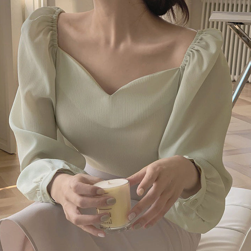 Loose Puffed Sleeve Blouse Blouse Woman