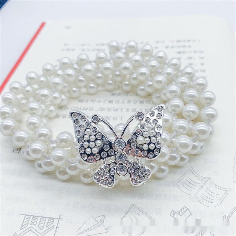 Fashion Jewelry Women's White Pearl Waist Chain Decoration