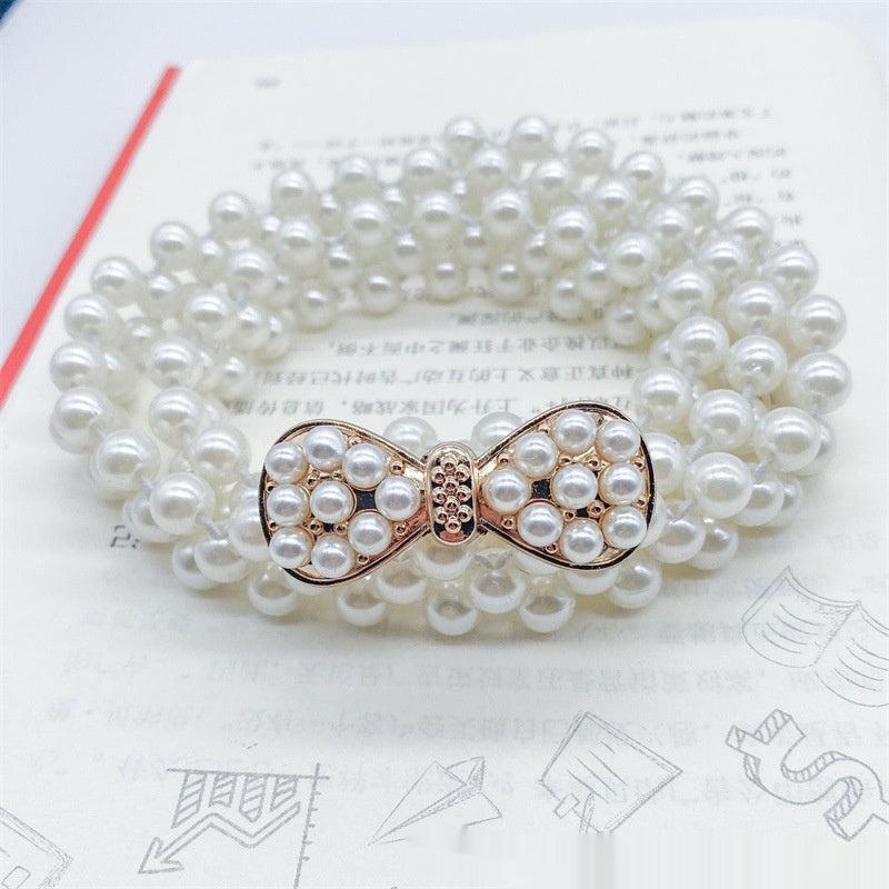 Fashion Jewelry Women's White Pearl Waist Chain Decoration