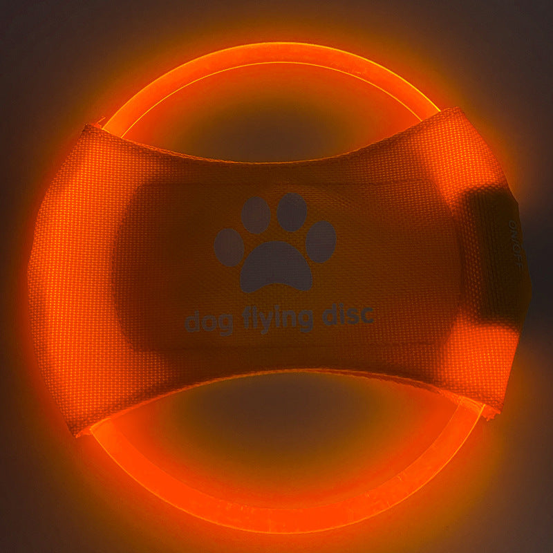 Dog Flying Discs Light Glowing LED Luminous Training Interactive Toys Game