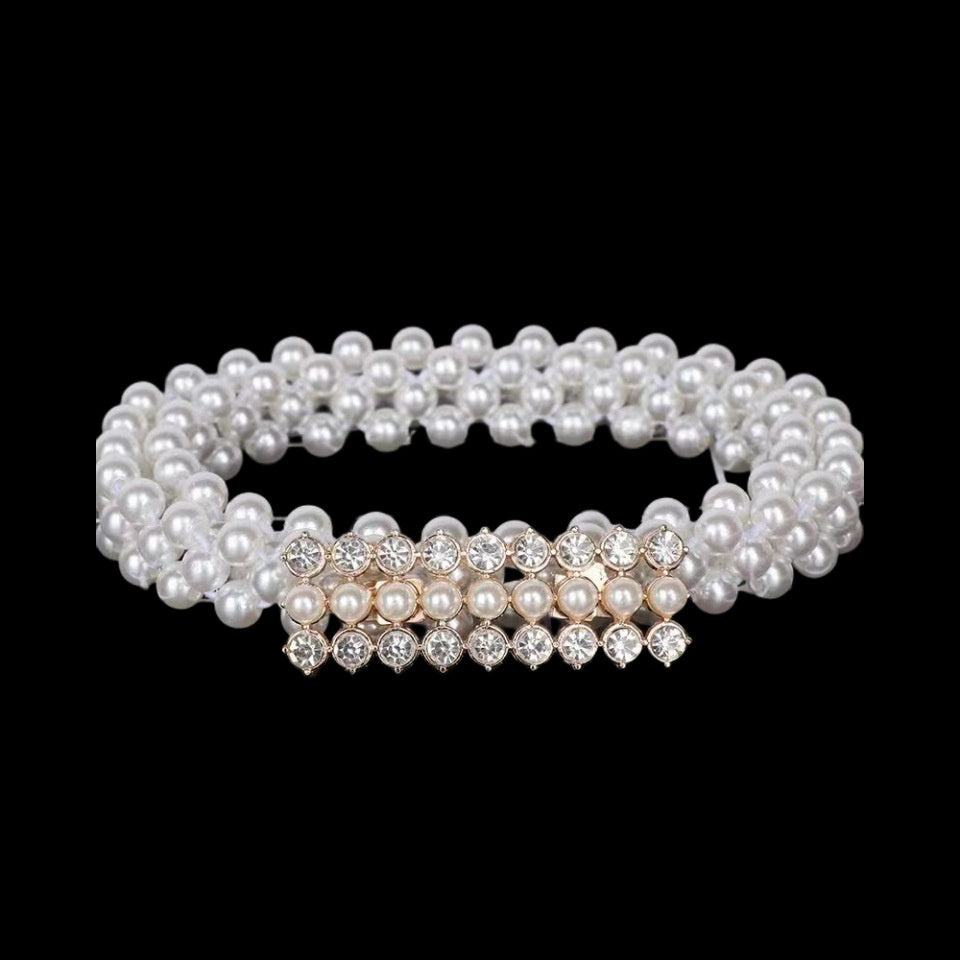 Fashion Jewelry Women's White Pearl Waist Chain Decoration