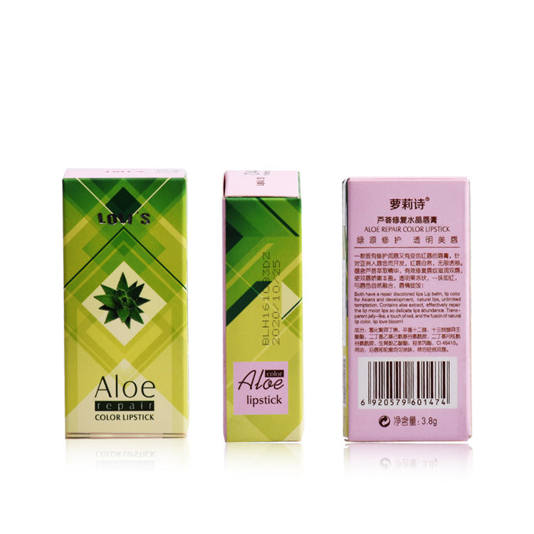 Aloe Vera crystal, aloe vera gel, aloe gel, color change lipstick, not easy to fade, not easy to touch cup