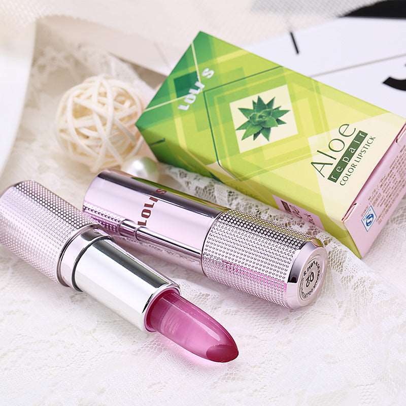 Aloe Vera crystal, aloe vera gel, aloe gel, color change lipstick, not easy to fade, not easy to touch cup