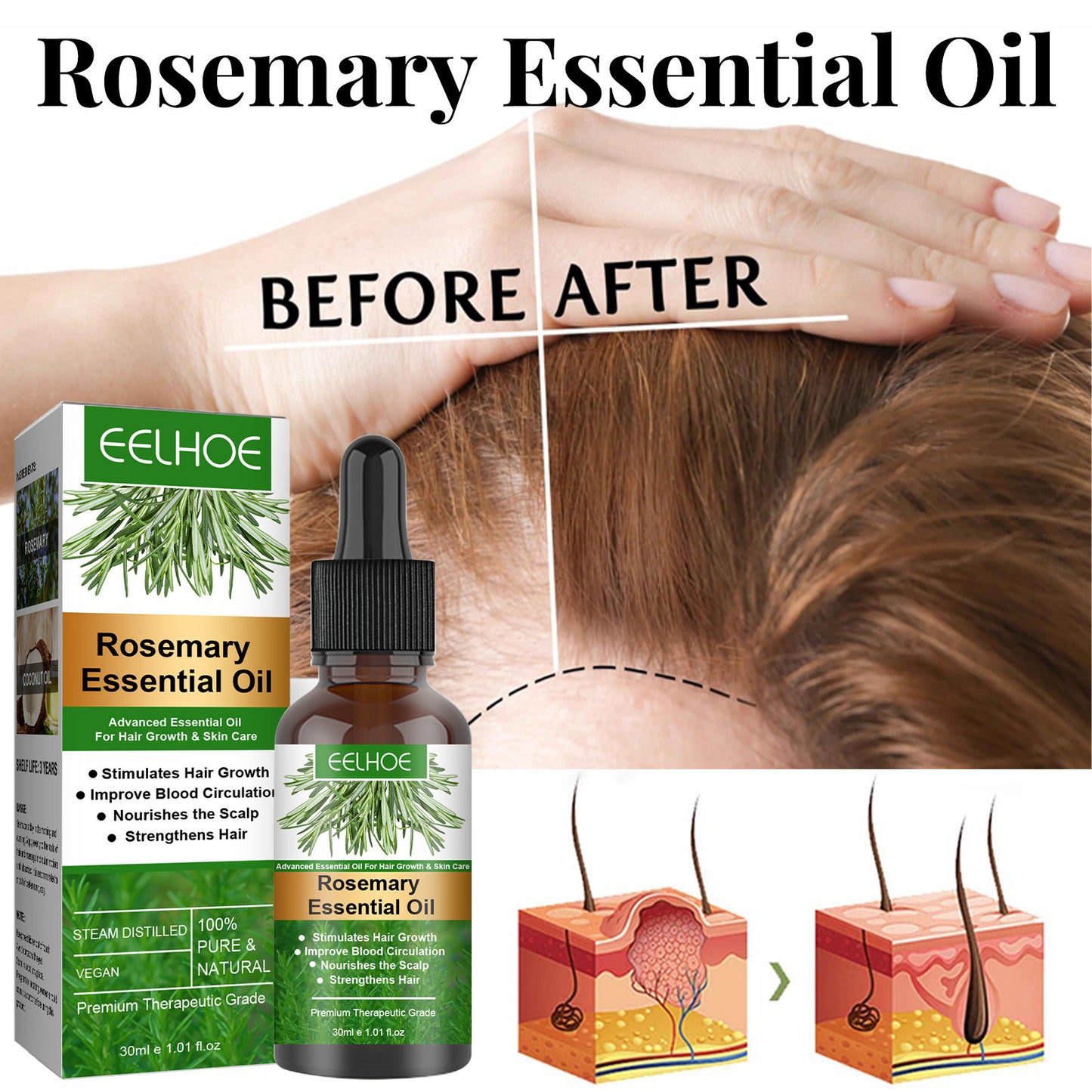 Rosemary Hair Care Essential Oil Anti-loss Hair Growth Hair Care