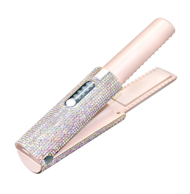 2-In-1 Electric USB Hair Straightening Brush Multifunctional Comb Straightening Style Hair Curler