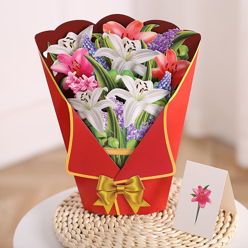 Flowers Holiday Gift Large Bouquet Greeting Card Decoration Greeting