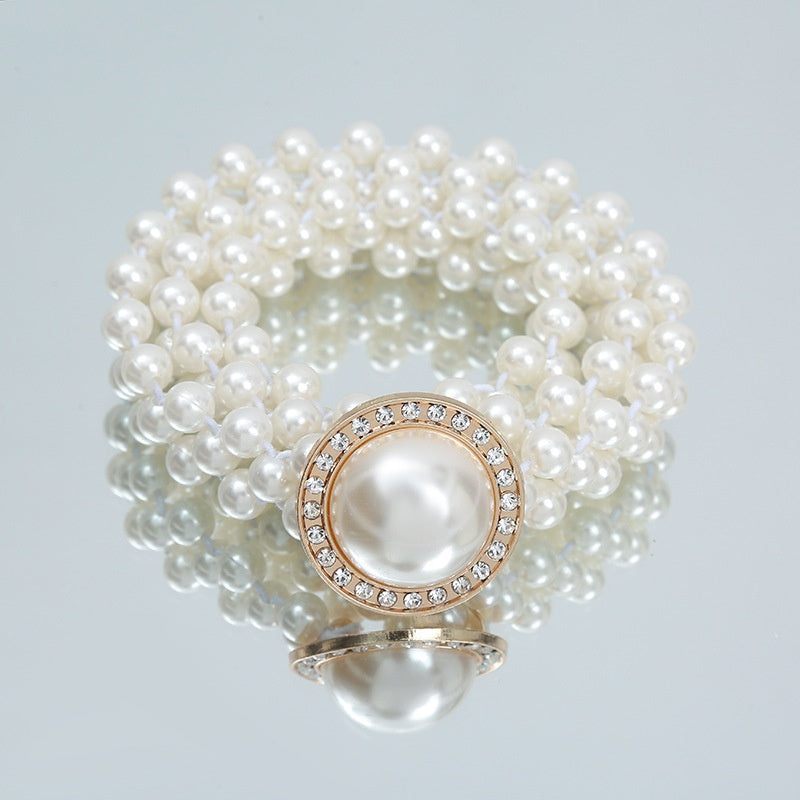 Fashion Jewelry Women's White Pearl Waist Chain Decoration