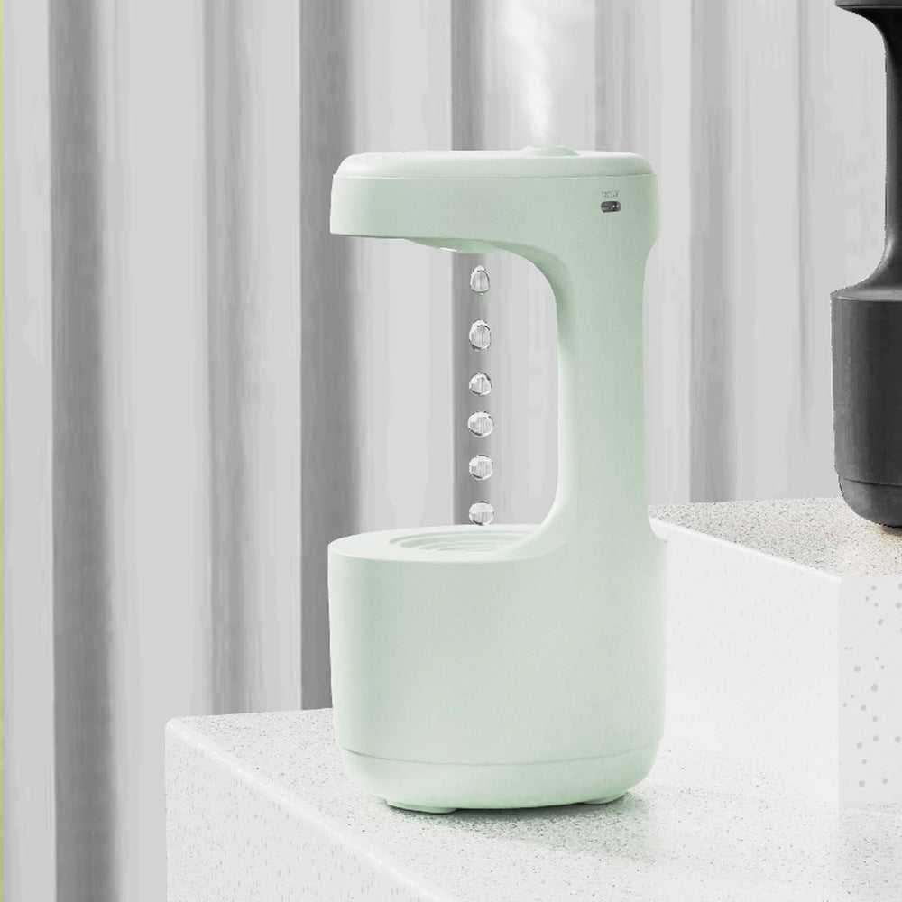 Anti-Gravity Bedroom Humidifier with Clock and Drop Water Diffuser