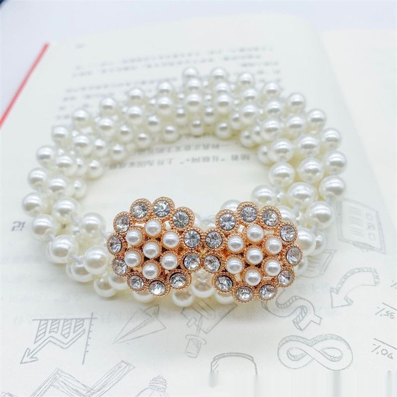 Fashion Jewelry Women's White Pearl Waist Chain Decoration