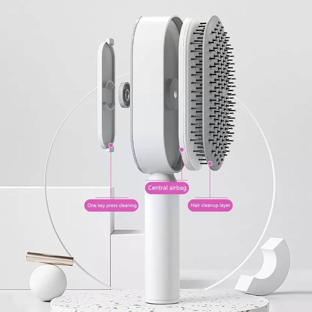 Womens Self-Cleaning Hair Brush with 3D Air Cushion and Scalp Massager