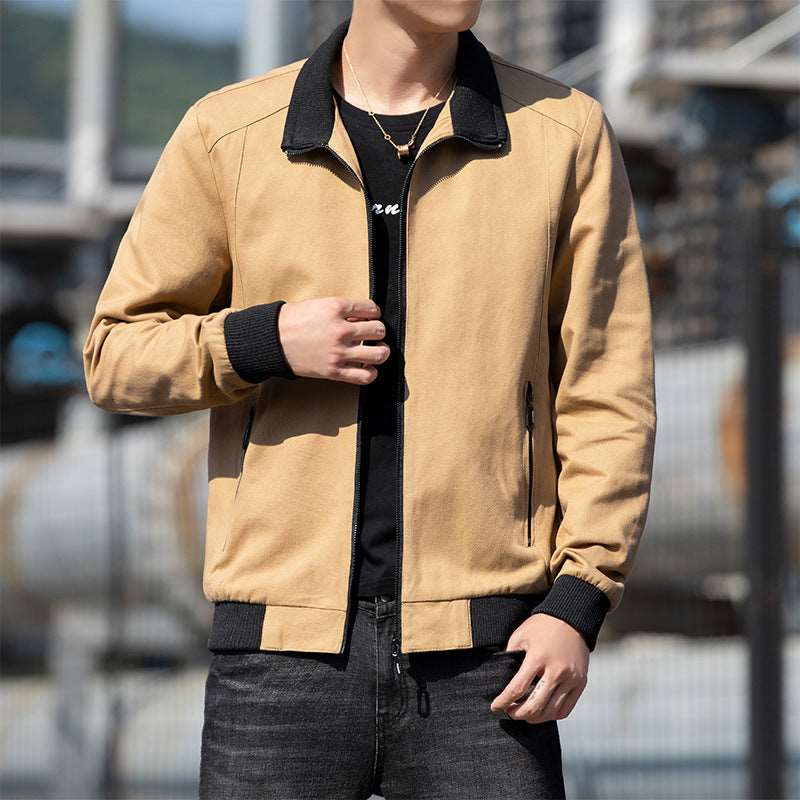 Korean Autumn Jacket for Men - Black Durable Workwear